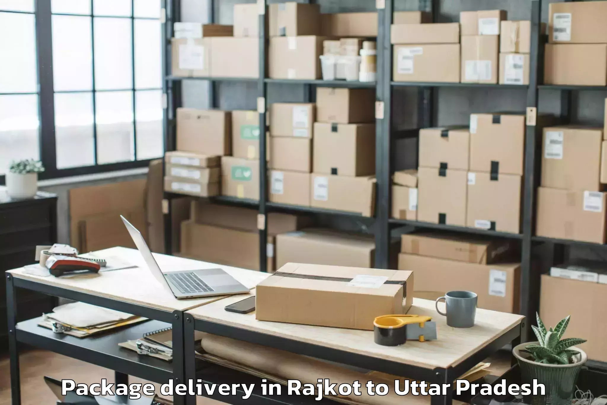 Book Rajkot to Itaunja Package Delivery Online